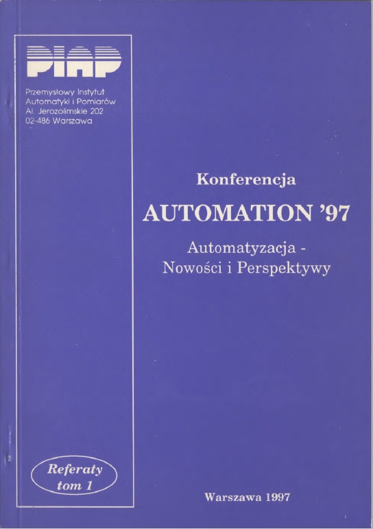 Okładka materiałów konferencyjnych z konferencji AUTOMATION z 1997 roku