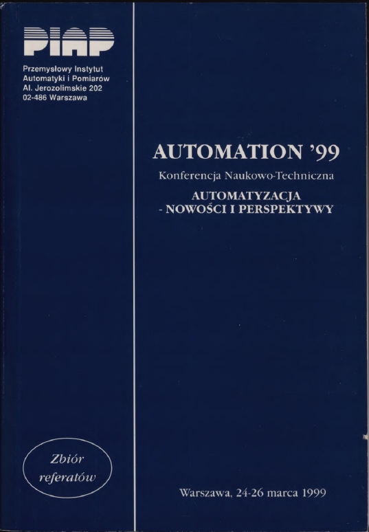 Okładka materiałów konferencyjnych z konferencji AUTOMATION z 1999 roku