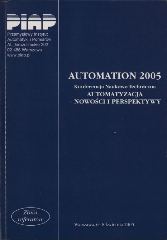 Okładka materiałów konferencyjnych z konferencji AUTOMATION z 2005 roku