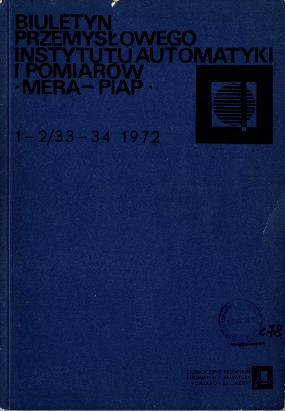 Okładka biuletynu nr 1-2/1972