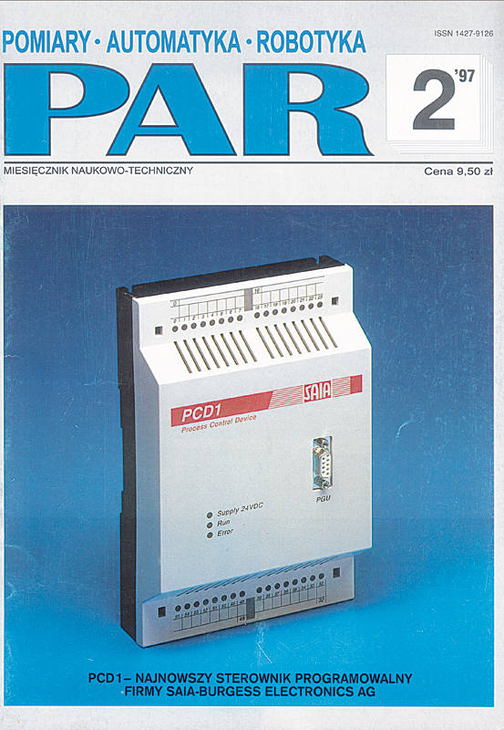 Okładka czasopisma Pomiary Automatyka Robotyka nr 2/1997
