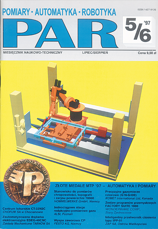 Okładka czasopisma Pomiary Automatyka Robotyka nr 5-6/1997
