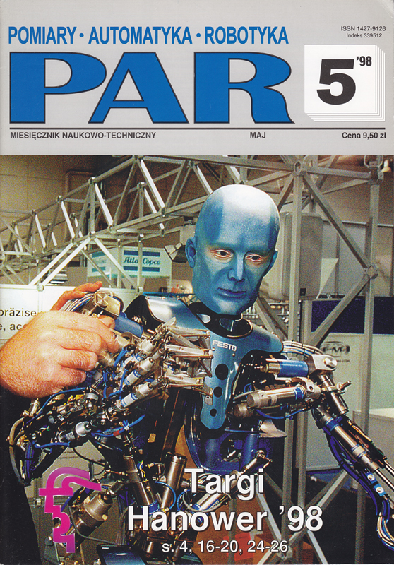 Okładka czasopisma Pomiary Automatyka Robotyka nr PAR 5/1998