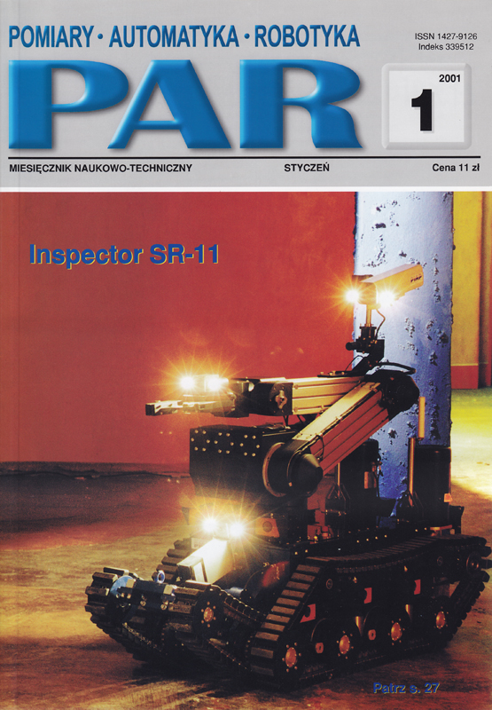 Okładka czasopisma Pomiary Automatyka Robotyka nr PAR 01/2001