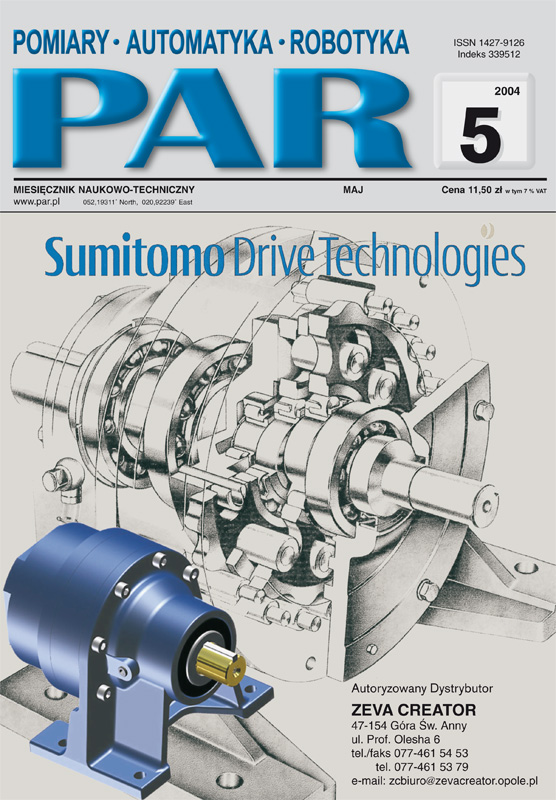 Okładka czasopisma Pomiary Automatyka Robotyka nr PAR 05/2004