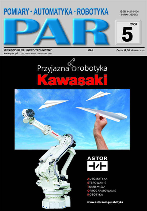 Okładka czasopisma Pomiary Automatyka Robotyka nr PAR 05/2008