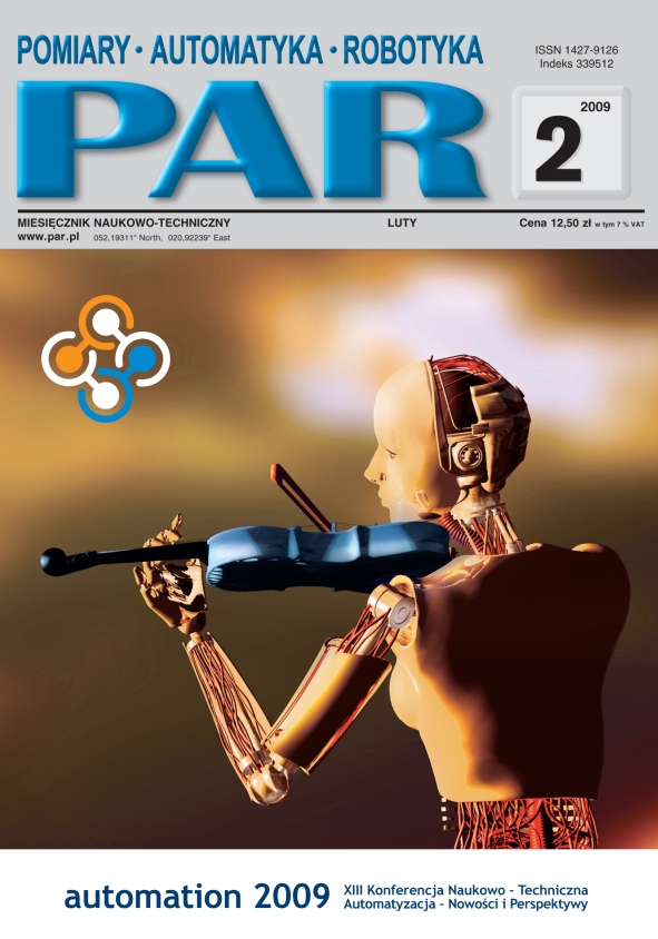 Okładka czasopisma Pomiary Automatyka Robotyka nr PAR 02/2009
