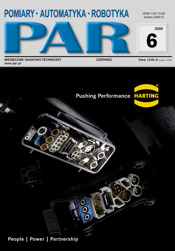 Okładka czasopisma Pomiary Automatyka Robotyka nr PAR 06/2009