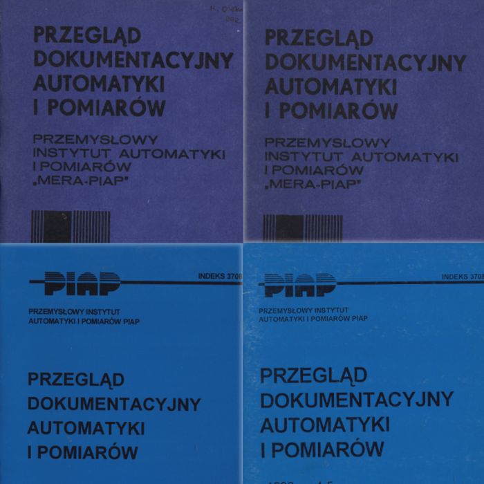 Okładka biuletynu Przemysłowego Instytutu Automatyki i Pomiarów nr 1/1966